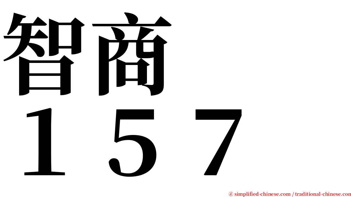 智商　　１５７ serif font